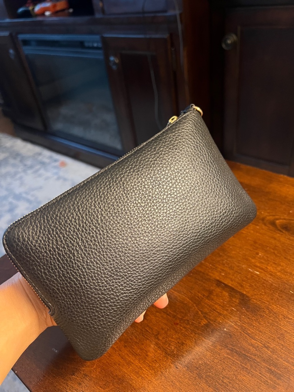 SOLD!!! Coach Dark Brown and Black Signature Canvas Wristlet - Picture 5 of 14